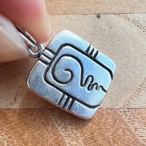 925 Sterling silver abstract modern pendant charm